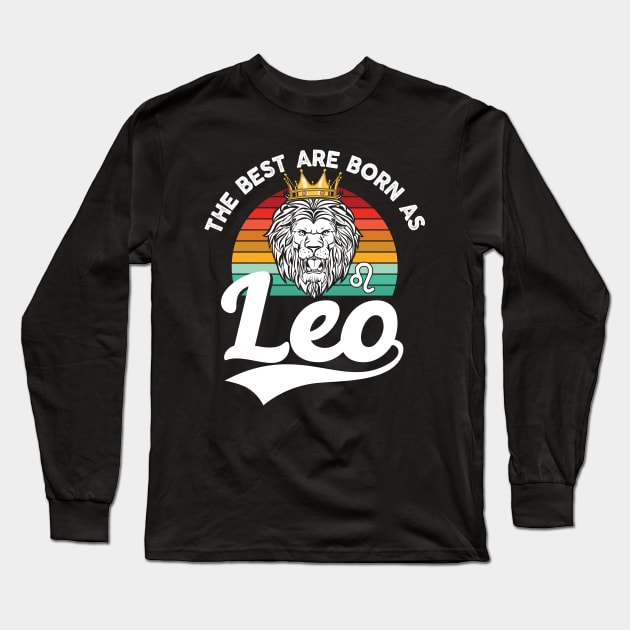 Lion graphic art July August Birthday design Leo Zodiac sign Long Sleeve T-Shirt by UNXart